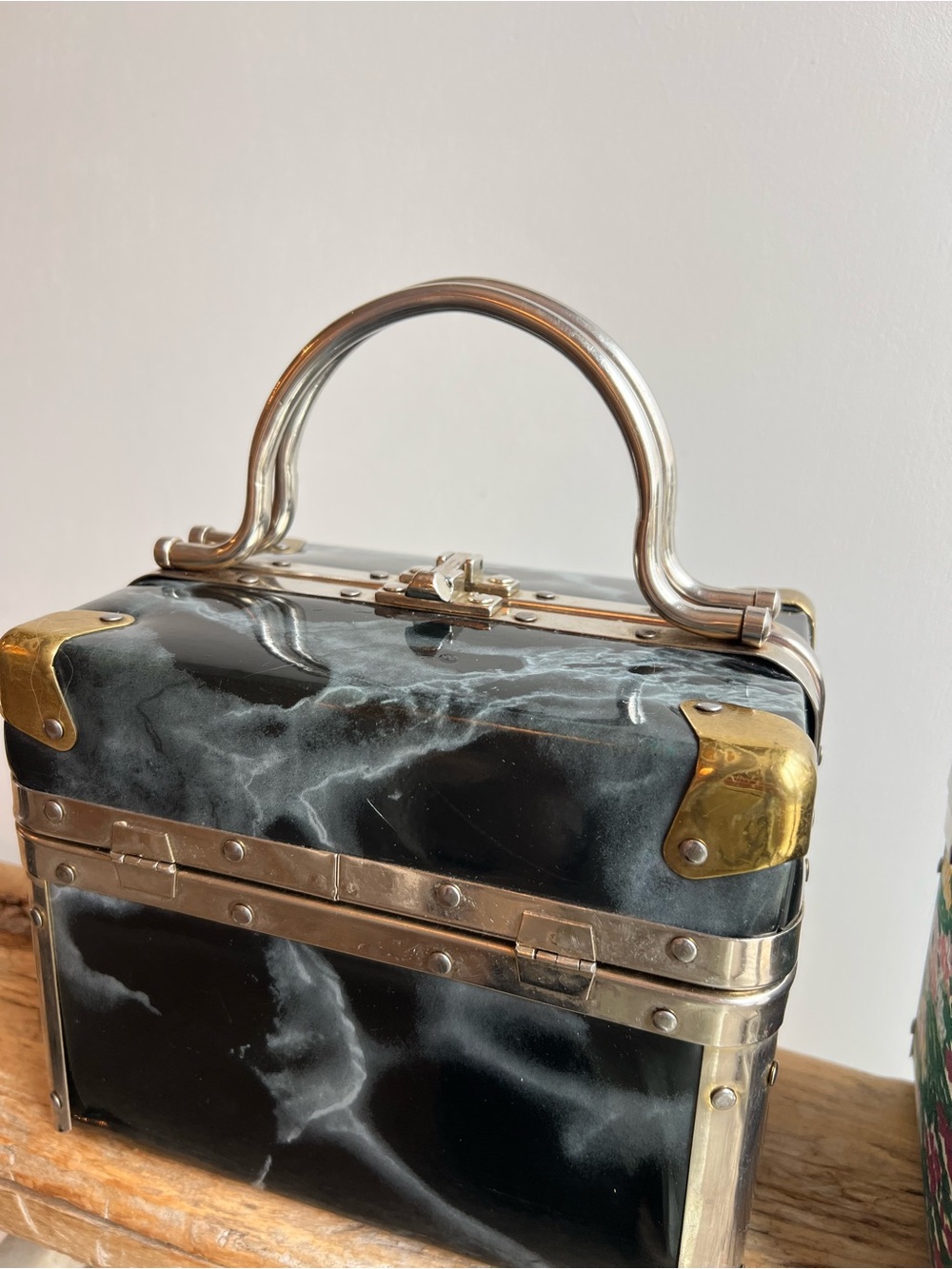 Vintage Borsa Bella Italian Train Case Makeup Trunks • Set of 2 - Picture 4 of 11